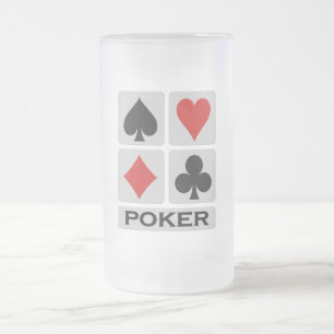 Caneca De Cerveja Vidro Jateado Poker mug - escolha estilo e cor