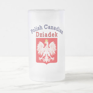 Caneca De Cerveja Vidro Jateado Polonês canadiano Shield Dziadek