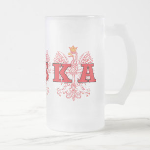 Caneca De Cerveja Vidro Jateado Polska Red Eagles
