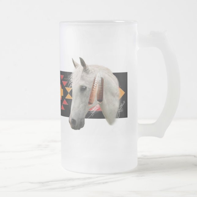 Caneca De Cerveja Vidro Jateado Pônei indiano (Direita)