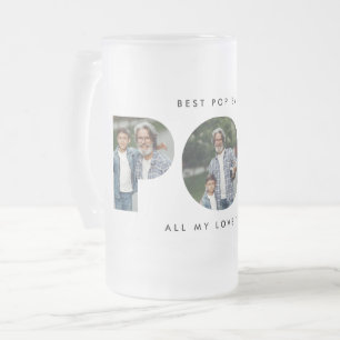 Caneca De Cerveja Vidro Jateado Pop multifotografia tipografia moderna elegante pr