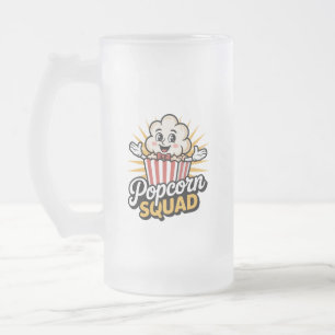 Caneca De Cerveja Vidro Jateado Popcorn Squad