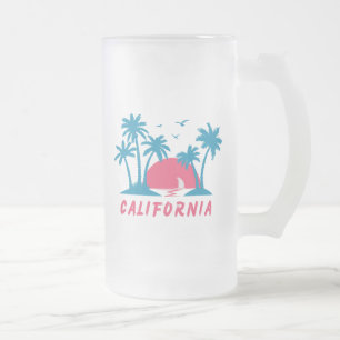 Caneca De Cerveja Vidro Jateado Praia do Pôr do Sol na Califórnia