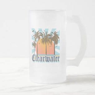 Caneca De Cerveja Vidro Jateado Praia Florida FLA de Clearwater