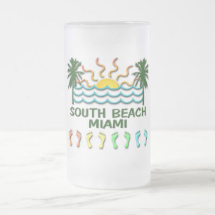 Caneca De Cerveja Vidro Jateado Praia sul Miami