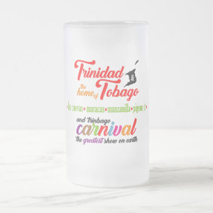 Caneca De Cerveja Vidro Jateado Praias Favoritas do Carnaval de Trinidad e Tobago