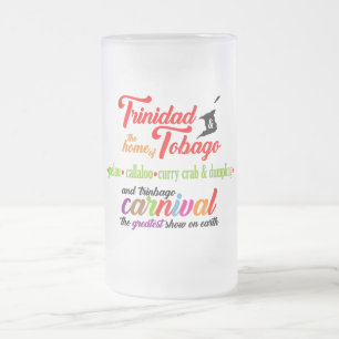 Caneca De Cerveja Vidro Jateado Pratos Favoritos do Carnaval de Trinidad e Tobago