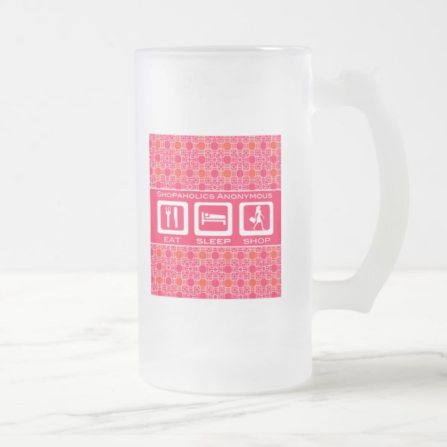 Caneca De Cerveja Vidro Jateado Prêmio de Compro de Sono Engraçado Rosa (Direita)