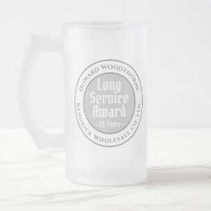 Caneca De Cerveja Vidro Jateado Prêmio de Serviço Real e Longo