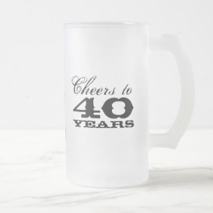 Caneca De Cerveja Vidro Jateado Presente de aniversário de 40 anos Beer Mug para 