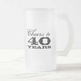 Caneca De Cerveja Vidro Jateado Presente de aniversário de 40 anos Beer Mug para h