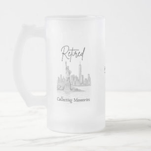 Caneca De Cerveja Vidro Jateado Presente de Aposentadoria para Viajantes