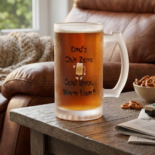 Caneca De Cerveja Vidro Jateado Presente Divertido para Papai - Zona de Relaxament