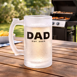Caneca De Cerveja Vidro Jateado Presente Estabelecido para o Papai Copo de Cerveja