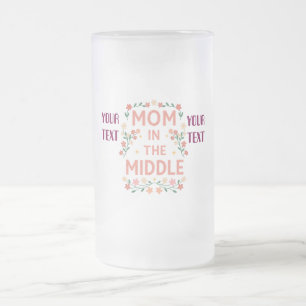 Caneca De Cerveja Vidro Jateado Presente Personalizado Floral para Mãe com Texto C