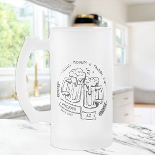 Caneca De Cerveja Vidro Jateado Presente Personalizado Para O Bar Doméstico Person