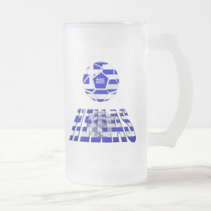 Caneca De Cerveja Vidro Jateado Presentes da bola de futebol do logotipo de Hélad