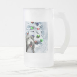 Caneca De Cerveja Vidro Jateado Presentes de Natal Collie