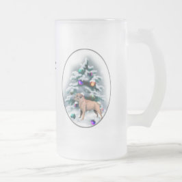 Caneca De Cerveja Vidro Jateado Presentes de Natal de Borda Terrier