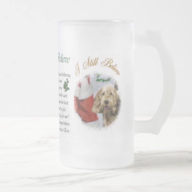 Caneca De Cerveja Vidro Jateado Presentes de Natal de Otterhound (Direita)