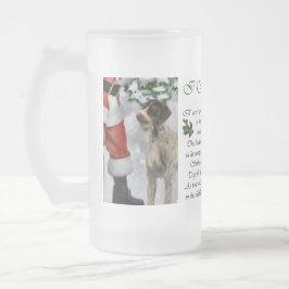 Caneca De Cerveja Vidro Jateado Presentes de Natal do Ponteiro Alemão Wirehaired