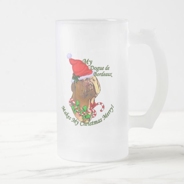 Caneca De Cerveja Vidro Jateado Presentes de Natal Dogue de Bordeaux (Direita)