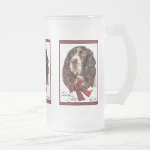 Caneca De Cerveja Vidro Jateado Presentes de Natal Ingleses do Springer Spaniel