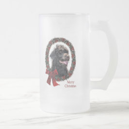 Caneca De Cerveja Vidro Jateado Presentes de Natal Labradoodle