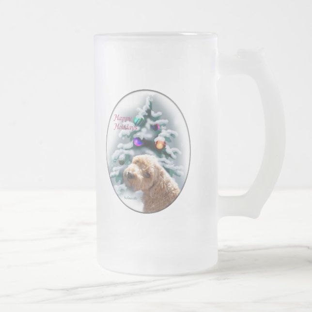 Caneca De Cerveja Vidro Jateado Presentes de Natal Schnoodle (Direita)