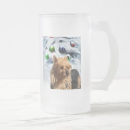 Caneca De Cerveja Vidro Jateado Presentes de Natal Terrier australianos