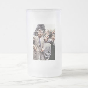 Caneca De Cerveja Vidro Jateado Presidente americano John Kennedy & Robert & Ted