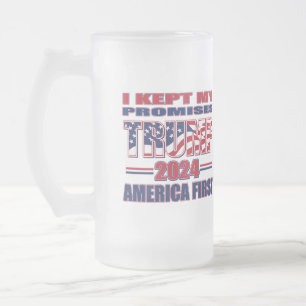 Caneca De Cerveja Vidro Jateado Presidente Trump 2024