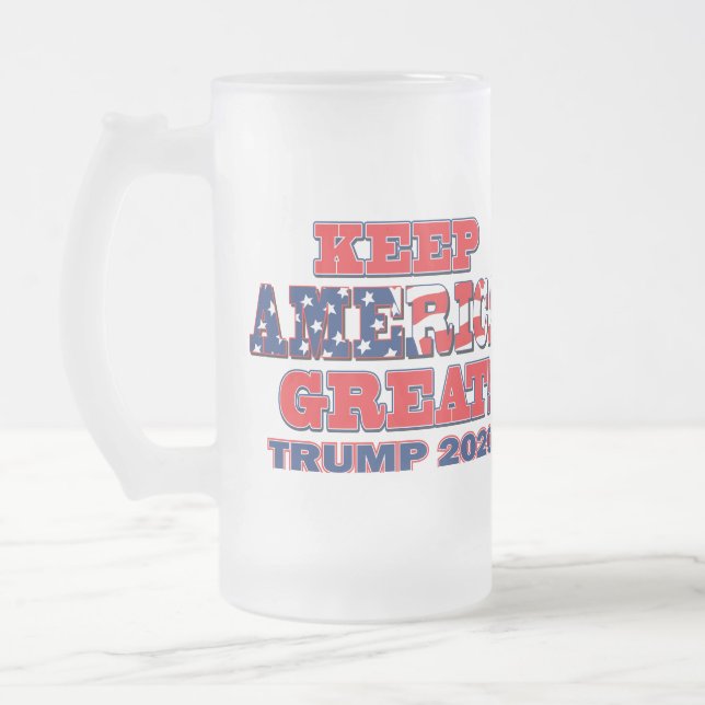 Caneca De Cerveja Vidro Jateado Presidente Trunfo Abraço que os EUA embandeiram (Esquerda)
