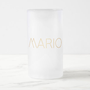 Caneca De Cerveja Vidro Jateado Preto personalizado do ouro de Mario da pia