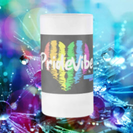 Caneca De Cerveja Vidro Jateado PrideVibe Vibrante: Saúde com Coração Arco-Íris
