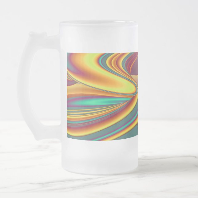 Caneca De Cerveja Vidro Jateado Primavera Verão Outono Flores Magia (Esquerda)