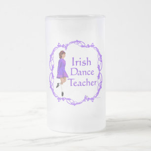 Caneca De Cerveja Vidro Jateado Professor de Dança Step Irlandesa - Roxo