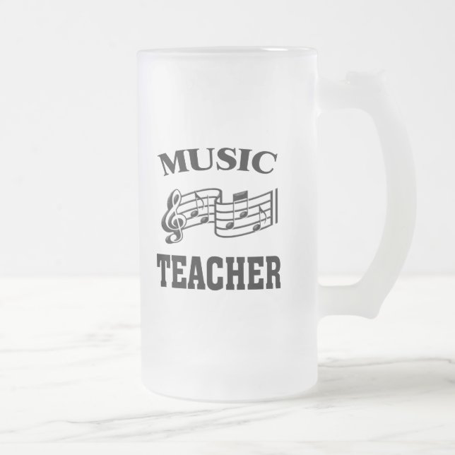 CANECA DE CERVEJA VIDRO JATEADO PROFESSOR DE MÚSICA (Direita)