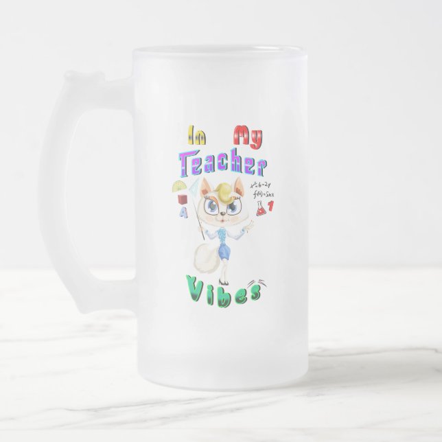 Caneca De Cerveja Vidro Jateado Professora (Esquerda)