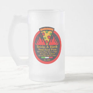 Caneca De Cerveja Vidro Jateado Promo Personalizado de Restaurante de Pizza no For