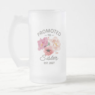 Caneca De Cerveja Vidro Jateado Promovida a Irmã Est 2027 Irmã Mais Velha VI