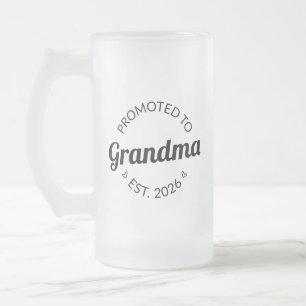 Caneca De Cerveja Vidro Jateado Promovido À Avó Est. 2026 I