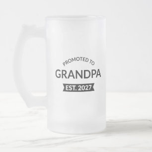 Caneca De Cerveja Vidro Jateado Promovido a Avô Est 2027 Novo Papai II