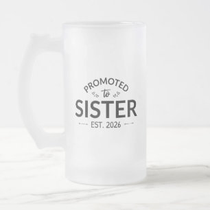 Caneca De Cerveja Vidro Jateado Promovido À Irmã Est. 2026 II