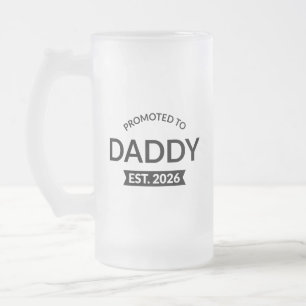 Caneca De Cerveja Vidro Jateado Promovido a Papai Est. 2026 II