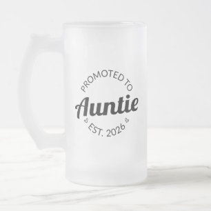 Caneca De Cerveja Vidro Jateado Promovido À Tia Est. 2026 I