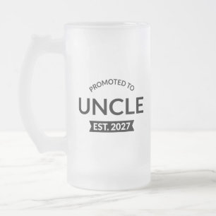 Caneca De Cerveja Vidro Jateado Promovido a Tio Est 2027 Novo Tio II