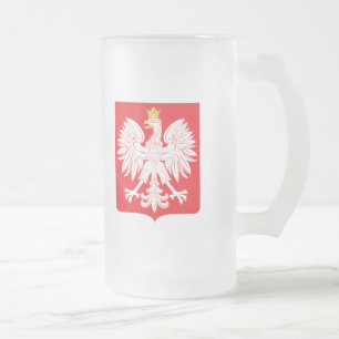 Caneca De Cerveja Vidro Jateado Protetor polonês do vermelho de Eagle