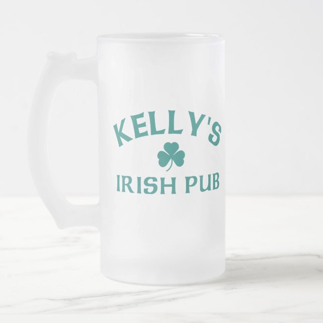 Caneca De Cerveja Vidro Jateado Pub Irlandês de Kelly (Esquerda)