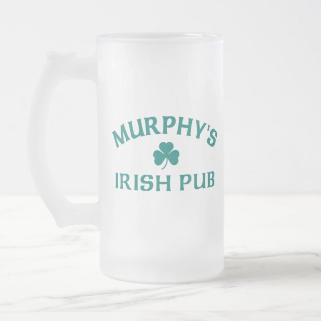 Caneca De Cerveja Vidro Jateado Pub Irlandês Murphy  (Esquerda)